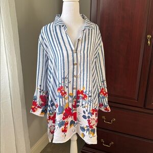 Multiples Colorful Light Weight Tunic Blouse (XL)